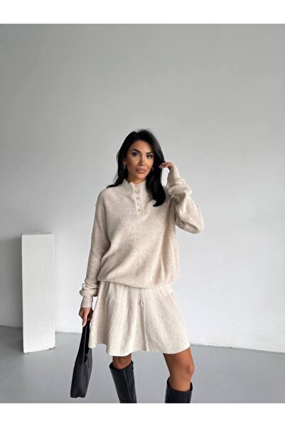 GİYSİ DÜNYASI 57 Knitwear Fabric Sweater Skirt 2-Piece Set