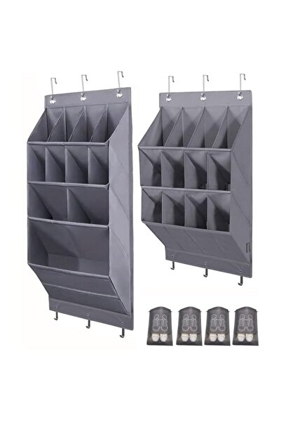 Generic منظمات الأحذية فوق الباب، مجموعتين من رفوف الأحذية، رف أحذية معلق لمنظم أحذية الخزانة للنار