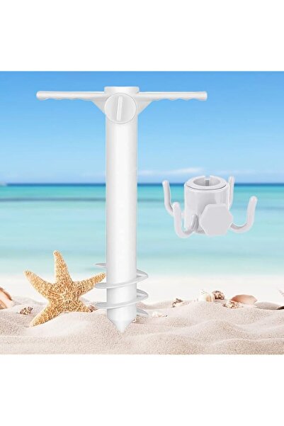 Generic حامل مظلة شاطئ YHRY، حامل مرساة رملية، حامل مظلة، مع 4 رؤوس تعليق H