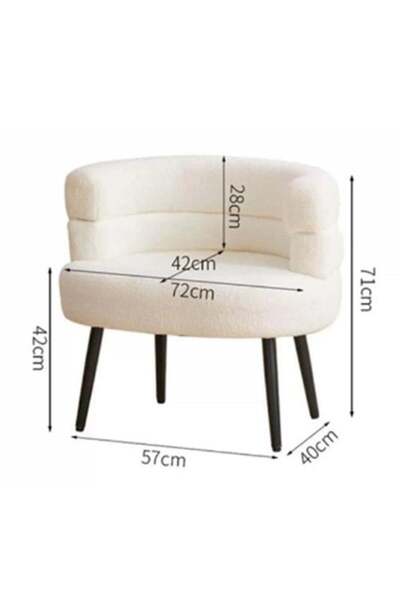 HOMEZ NEED Single chair - white bouclé fabric