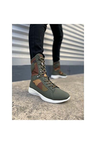 BİJUTERİMCİM Verton Bağcıklı Ortopedik Taban Günlük Cilt Erkek Askeri Postal Bot CST Siyah