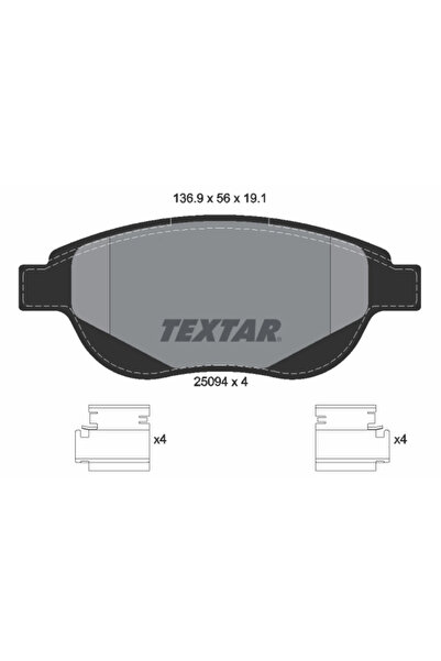TEXTAR Set Placute Frana Frana Disc Citroen C4 1/C4 Cupe Peugeot 307 2004-2014