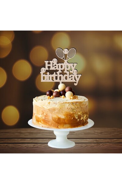 Bloom Atelier Cake Topper Aniversare, Tenis La Multi Ani, Lemn Natur