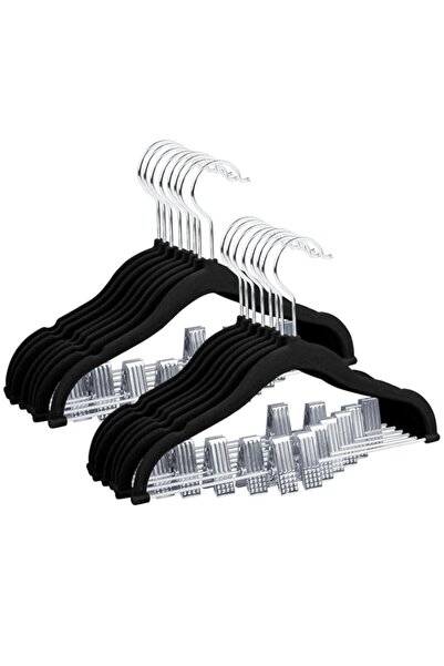 Generic شماعات ملابس مخملية للأطفال من مانجوتري، مقاس 30 سم، مزودة بمشابك متحركة، شماعات ملابس للأطفال مضادة للانزلاق، رفيعة للغاية