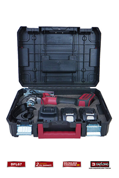 DAFLONG PRO 21V ÇİFT AKÜ 6 KADEME DEVİR AYARLI KÖMÜRSÜZ ŞARJLI TAŞLAMA SPİRAL DFL-67