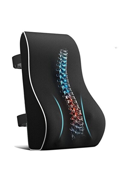 Generic وسادة دعم أسفل الظهر من ليموس لكرسي المكتب والسيارة - وسادة لتخفيف آلام الظهر مع إسفنج ميموري فوم، مقاس B