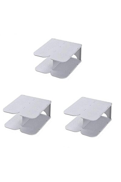 Generic مجموعة من 3 قطع من منظم الأحذية البلاستيكي القابل للتعديل من جاناه (أبيض)