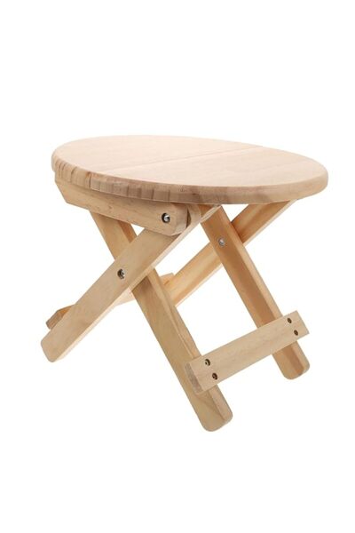 Generic Yardwe Wooden Step Stool Round Stool Folding Step Stool Children Stoo...