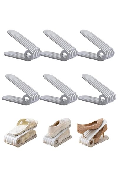 Generic رف تخزين أحذية خزنة، يوفر المساحة، رف أحذية مزدوج الطبقات قابل للتعديل، تخزين موفر للمساحة