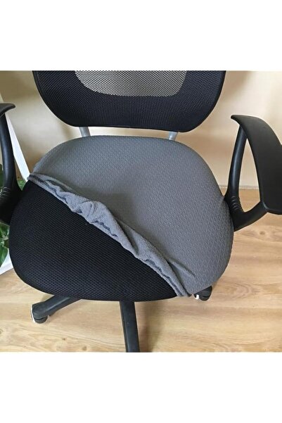 Generic غطاء كرسي المكتب، أغطية مقاعد كرسي الكمبيوتر المكتبي من قماش الجاكار المرن، كرسي وافل سميك أسود اللون