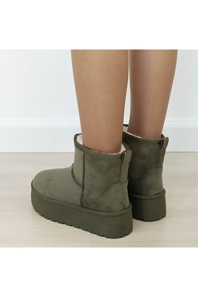 SOFILINE Πράσινες μπότες με επένδυση γούνας και χοντρές σόλες LT33-45 111