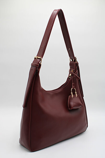 NBİBAGS Γυναικεία τσάντα χειρός και ώμου μεγάλου μεγέθους μπορντό δερμάτινη μ...