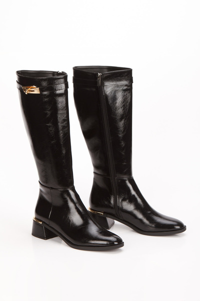 MFT AYAKKABI أحذية نسائية طويلة بكعب سميك ومشبك خاص