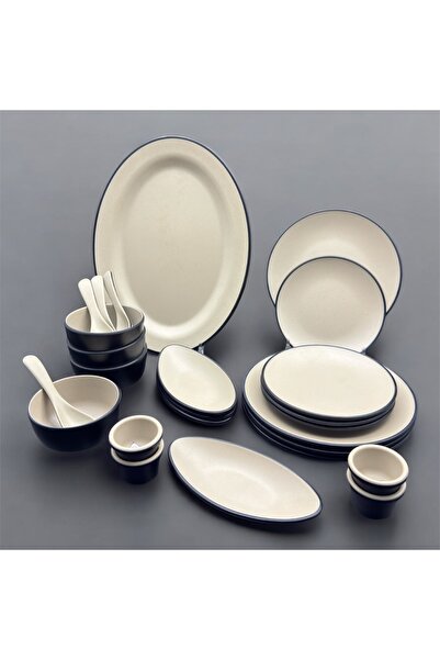 LANDREEN Luxury melamine dinner set for 4 people, 25 pieces