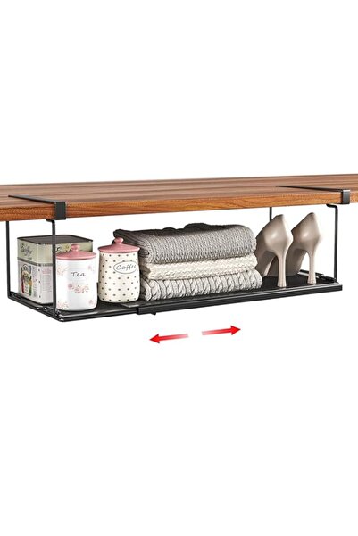 Generic رف قابل للتمدد أسفل الخزانة من WESTCH، تخزين قابل للتمدد أسفل الرف مع مشابك بطول 6.5 بوصة