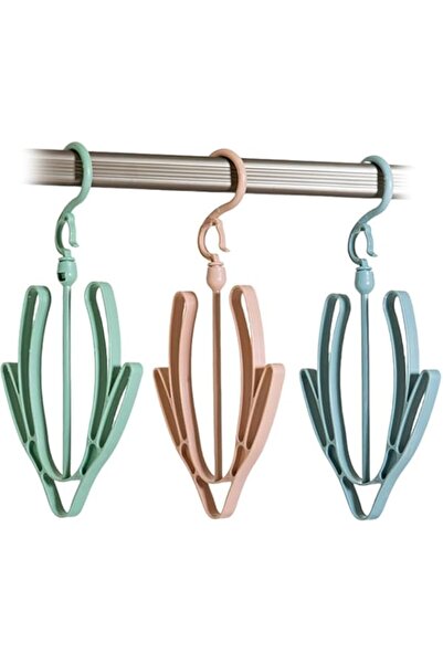 Generic Tazweeq 3 Pcs Shoe Rack, Green & Pink & Blue, Double Hook Multifuncti...