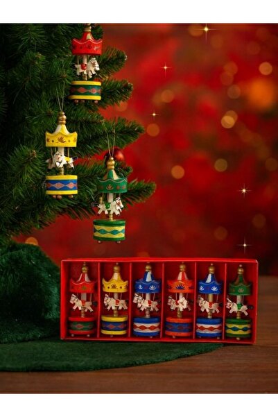 NUNU زينة خشبية على شكل حصان دوار لعيد الميلاد - مجموعة هدايا عيد الميلاد - ح...