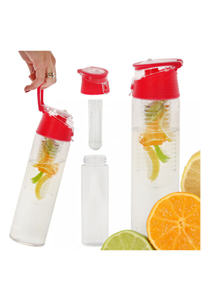 Ikonka Water bottle with fruit infuser 800 ml Red