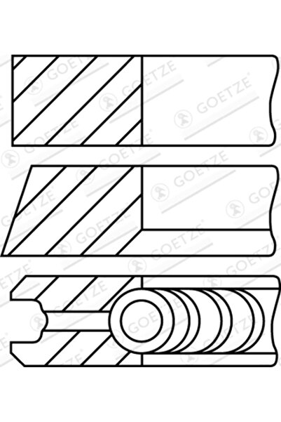GOETZE ENGINE Set Segmenti Piston Dacia Pick Up/Solenza Opel Arena