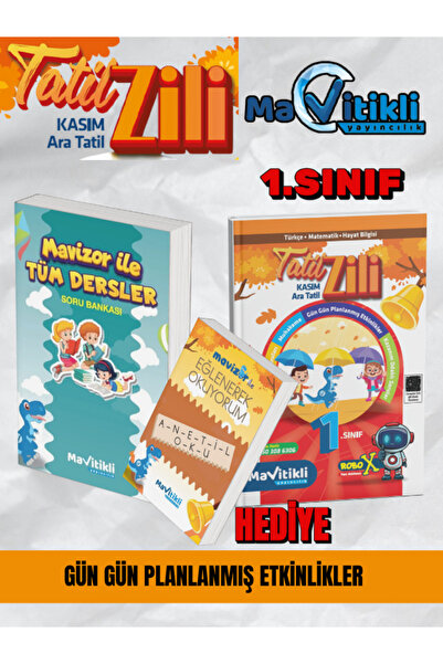 Mavitikli Yayıncılık 1.SINIF TATİL ZİLİ ve 1.SINIF SORU BANKASI
