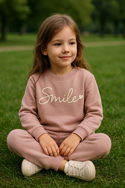 tuma collectıon Kız Çocuk Kışlık Eşofman Takımı Sweatshirt Alt Pamuklu Üç İpl...