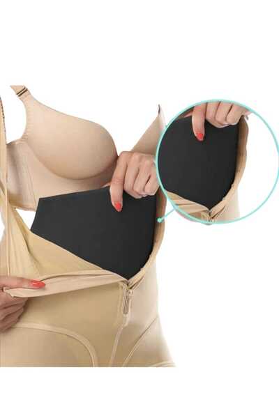 VEYA قطعة واحدة فوم طبي لما بعد عمليات شفط الدهون ونحت الجسم اللون اسود لايبو...