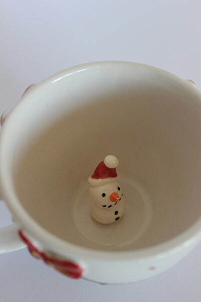 The Maya Seramik 24k Altın Yaldız El Yapımı Seramik Yılbaşı Kardan Adam Figür...