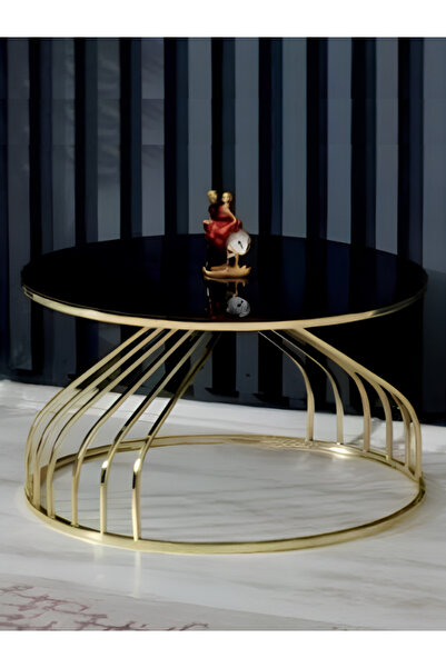 Kech Motorcycle Jura Zigon Orta Sehpa Gold Ayak Siyah Cam