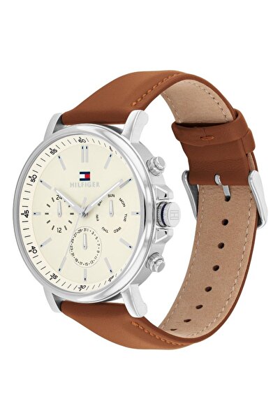Tommy Hilfiger Ανδρικό ρολόι 1792102 Troy, Ασημί με κρεμ καντράν, μηχανισμό Quartz