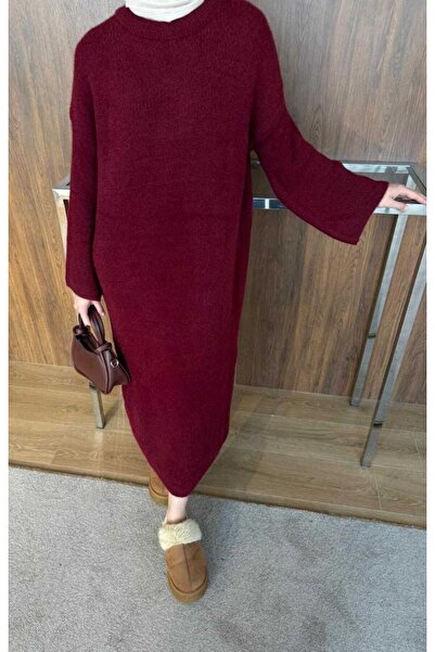 merve ada design Sakallı Yumuşak Triko Elbise