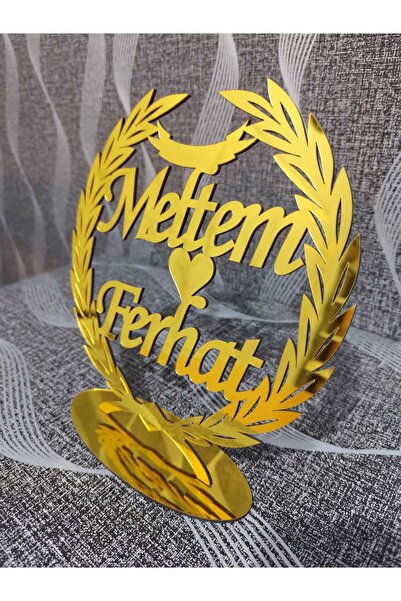 Bien Pleksi Design Kişiye Özel Gold Çember Nişan Söz Pleksi İsimlik