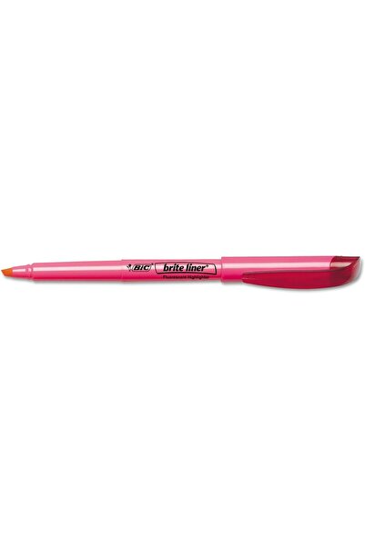 Bic Brite Liner Highlighter, Chisel Tip, Fluorescent Pink Ink, 1 Dozen