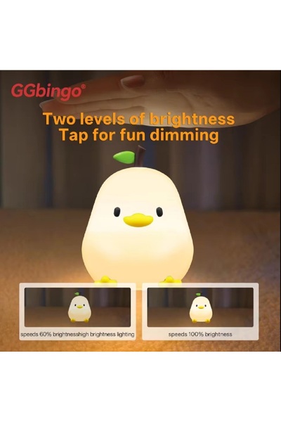 hediyeconcepti LED Gece Işıkları Sevimli Silikon Lamba USB Şarj Edilebilir Zamanlama Başucu Dekor Çocuklar Bebek