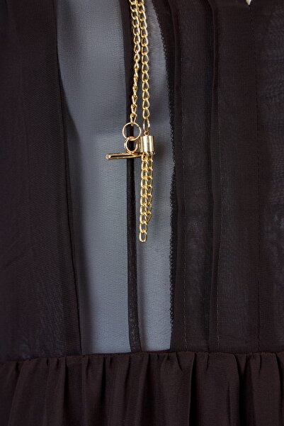 UTOPIAN Zincir Detaylı Transparan Elbise