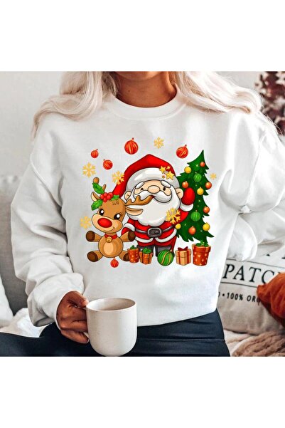 OEM White 100% Cotton Sweatshirt "Santa Team"