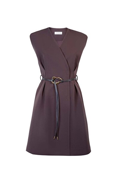 UTOPIAN V Yaka Kemerli Elbise