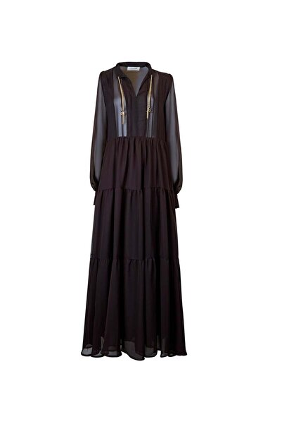 UTOPIAN Zincir Detaylı Transparan Elbise