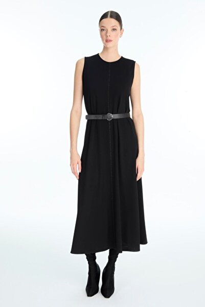 Zühre Patterned Bomber Jacket Dress Black Double Suit Tk-1662