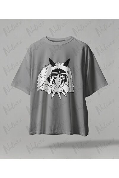 Nulivez Anime Studio Ghibli Princess Mononoke Printed High Quality Compact Unisex Oversized T-Shirt