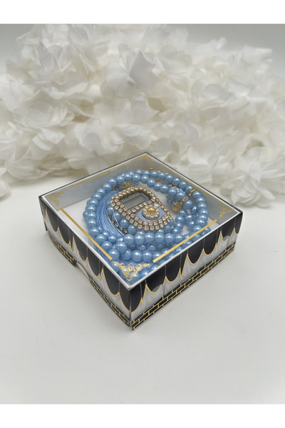 lenagiftworkshop مجموعة هدايا تذكارية مرصعة بالأحجار ومسبحة صلاة في صندوق