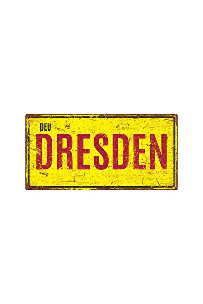 Dresden Şehir Plakası Tasarımlı UV Baskı Alüminyum Levha – Vintage Duvar Süsü