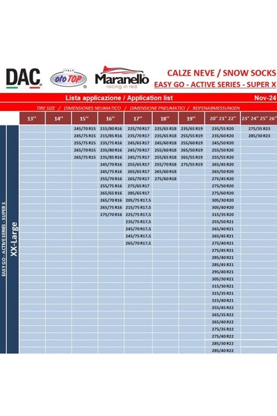 DAC Textile car chains, anti-slip covers, Active Series 3D, approved,