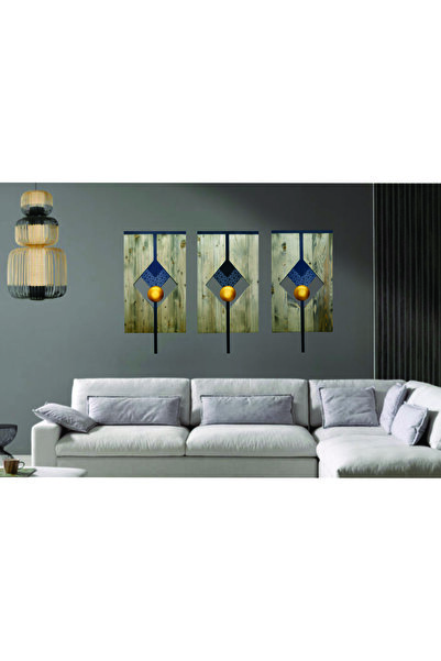 Pollux Decor Decoratiune pentru perete compusa din 3 piese de 42x83 cm