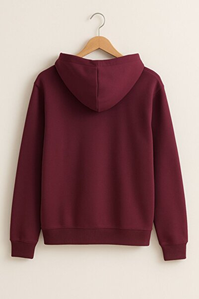 Ramior Women's Burgundy Paris Stone Detail K Hooded Sweatshirt