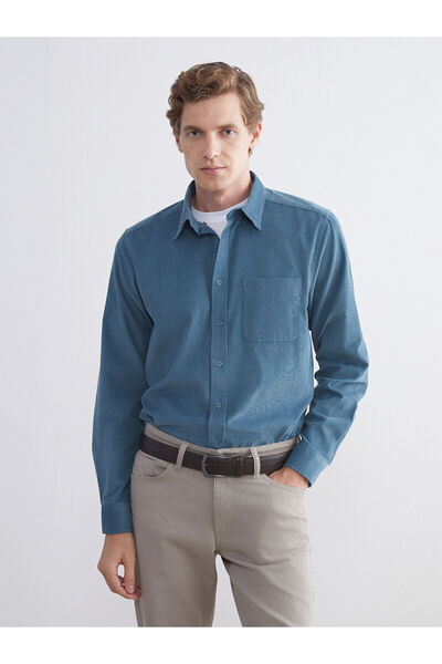 LC Waikiki Vizyon Yeni Sezon Regular Fit Uzun Kollu Kadife Erkek Gömlek