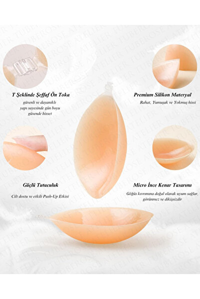 Atelier Tuberose Premium Silicone Bra Breast Enhancer Push up Invisible Ghost Bra Removable Strap