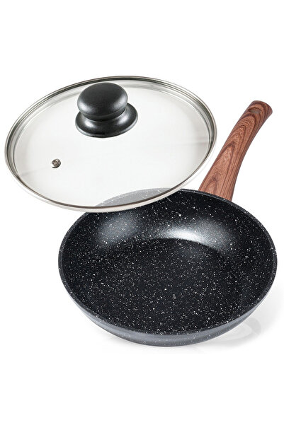 Other Patelnia granitowa ze szklaną pokrywką BLACK&WOOD 20 cm