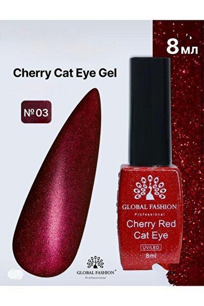 global fashion Ojă semipermanentă ochi de pisică Cherry Red Cat Eye Global Fa...