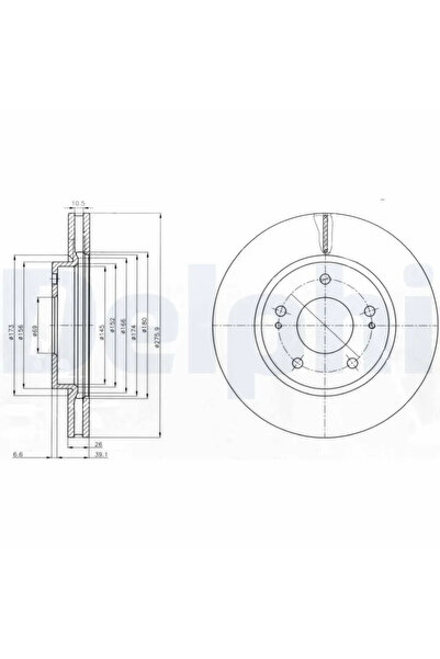 DELPHİ Disc Frana Mitsubishi Lancer 7/Lancer Cargo Caroserie Inchisa/Combi/Ou...
