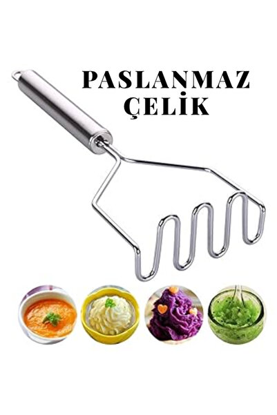 innoway Paslanmaz Çelik Patates Ezici – Ergonomik Saplı, Dayanıklı ve Kolay Temizlenir